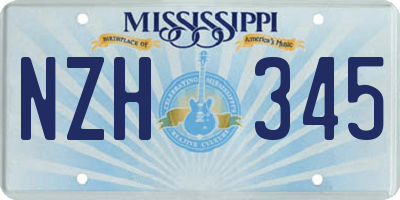 MS license plate NZH345