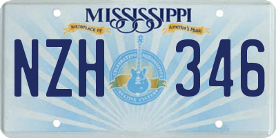 MS license plate NZH346