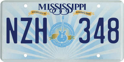 MS license plate NZH348