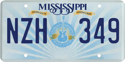 MS license plate NZH349