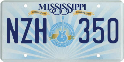 MS license plate NZH350