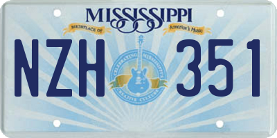 MS license plate NZH351