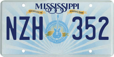 MS license plate NZH352