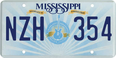 MS license plate NZH354
