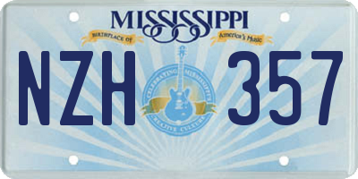 MS license plate NZH357