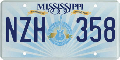 MS license plate NZH358