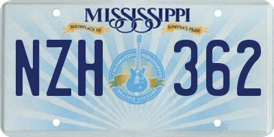 MS license plate NZH362