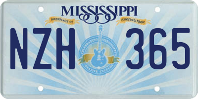 MS license plate NZH365
