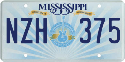 MS license plate NZH375