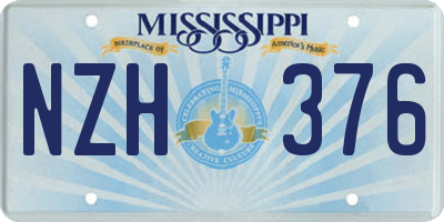 MS license plate NZH376
