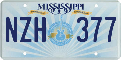 MS license plate NZH377