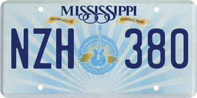 MS license plate NZH380