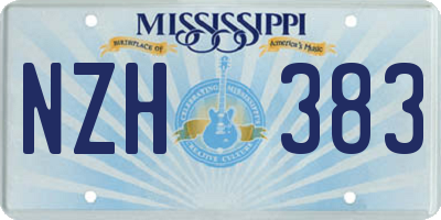 MS license plate NZH383