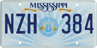 MS license plate NZH384
