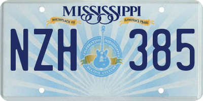 MS license plate NZH385