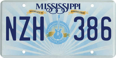 MS license plate NZH386