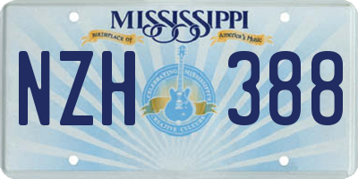 MS license plate NZH388