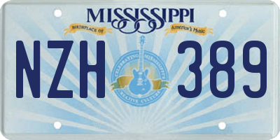 MS license plate NZH389