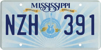 MS license plate NZH391