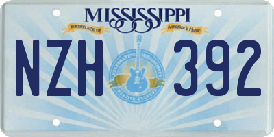 MS license plate NZH392