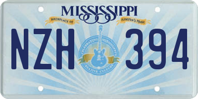MS license plate NZH394