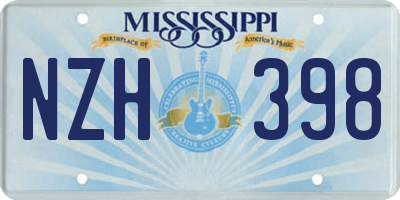 MS license plate NZH398