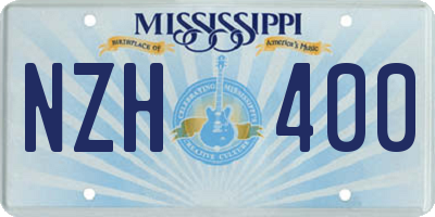 MS license plate NZH400