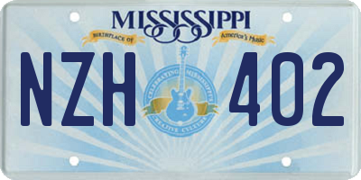 MS license plate NZH402