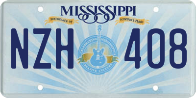 MS license plate NZH408