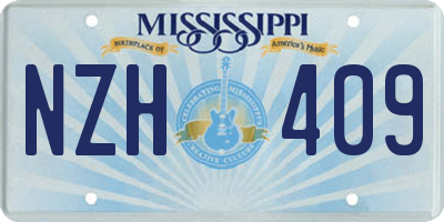 MS license plate NZH409