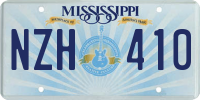 MS license plate NZH410
