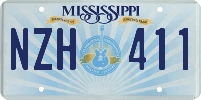 MS license plate NZH411