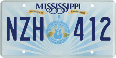 MS license plate NZH412
