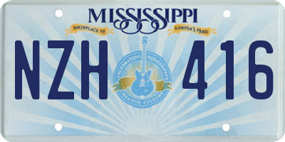 MS license plate NZH416