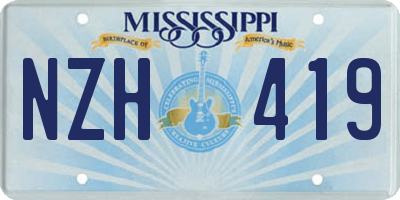 MS license plate NZH419