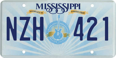 MS license plate NZH421