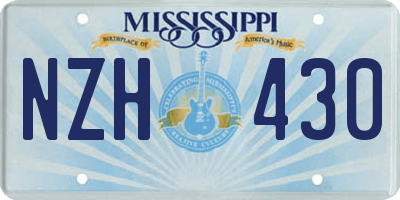 MS license plate NZH430