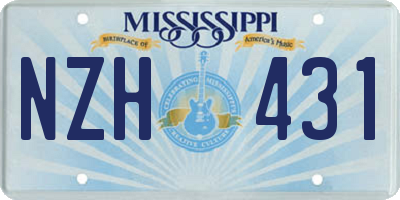 MS license plate NZH431