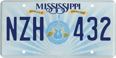 MS license plate NZH432