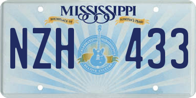 MS license plate NZH433