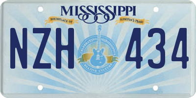 MS license plate NZH434