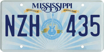 MS license plate NZH435