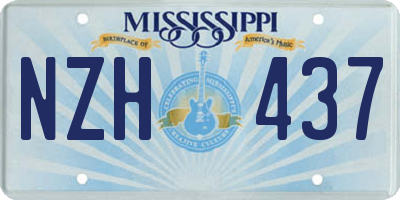 MS license plate NZH437