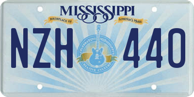 MS license plate NZH440