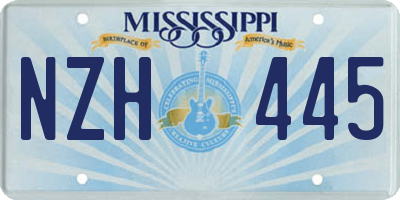 MS license plate NZH445