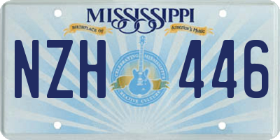 MS license plate NZH446
