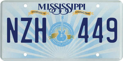 MS license plate NZH449