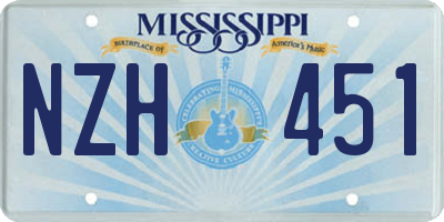 MS license plate NZH451