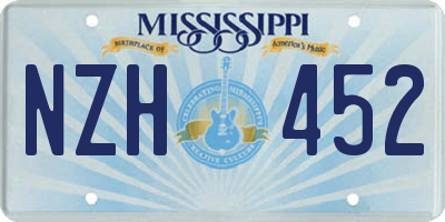 MS license plate NZH452