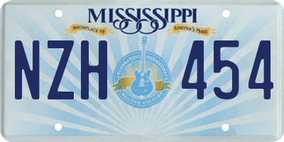 MS license plate NZH454